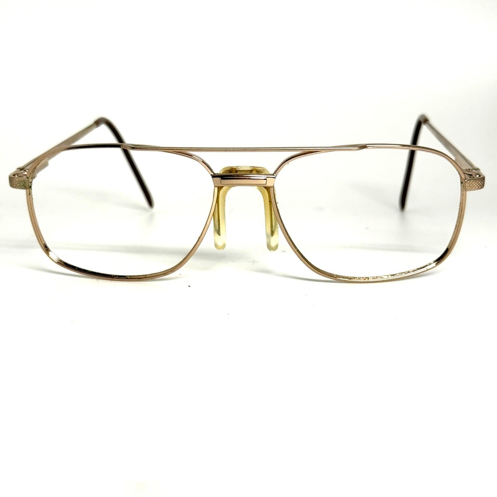 Vintage Gold Aviator Eyeglasses Frames Mens Womens Retro Double Bridge H5795